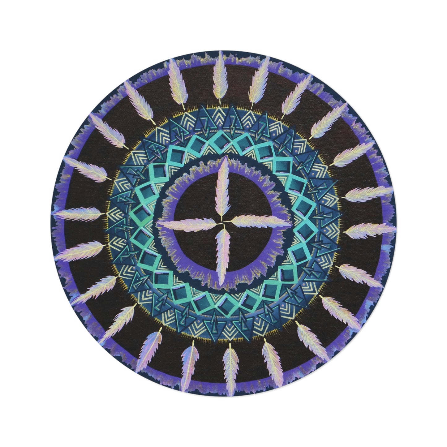 "Cuatro Vientos" Mandala Rug - Blue Flame Array Home Decor