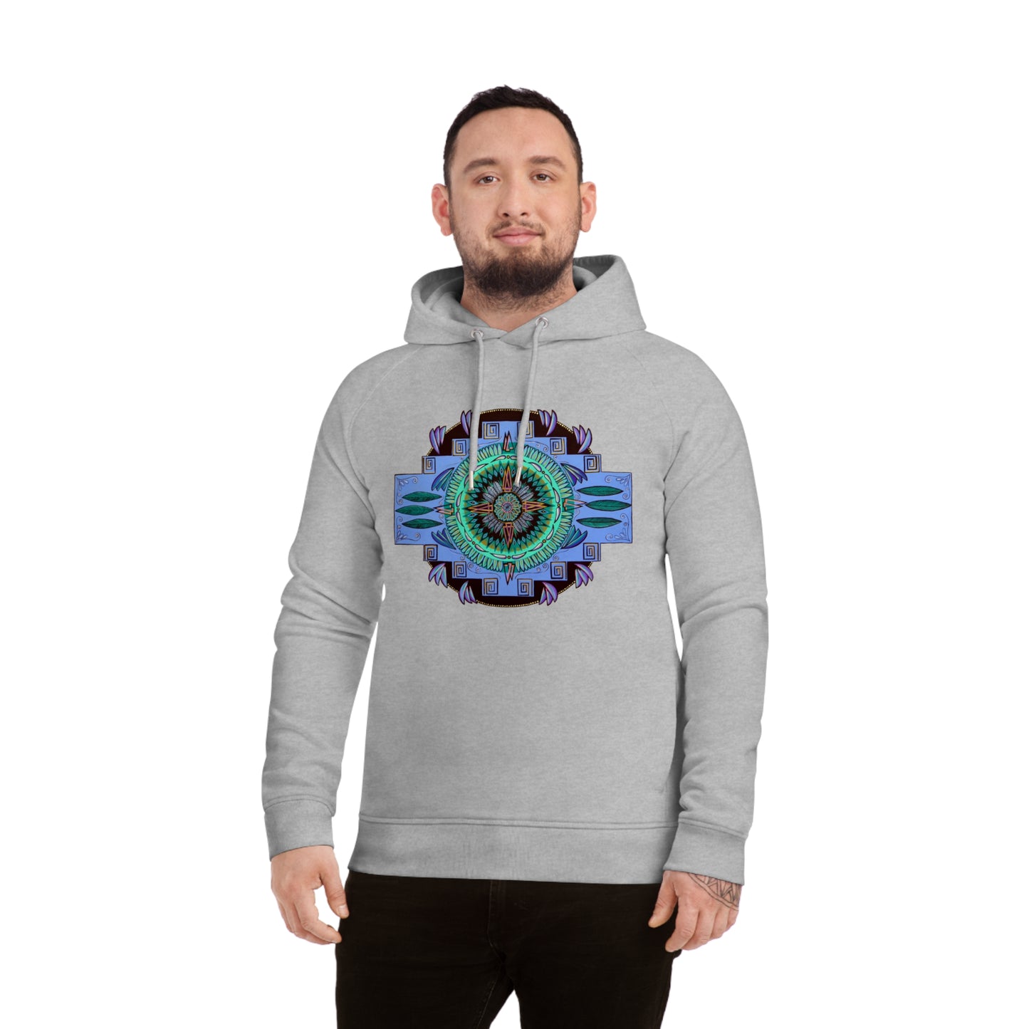 "Plumachakana" Lords & Ladies Organic Sider Hoodie - Blue Flame Array Hoodie