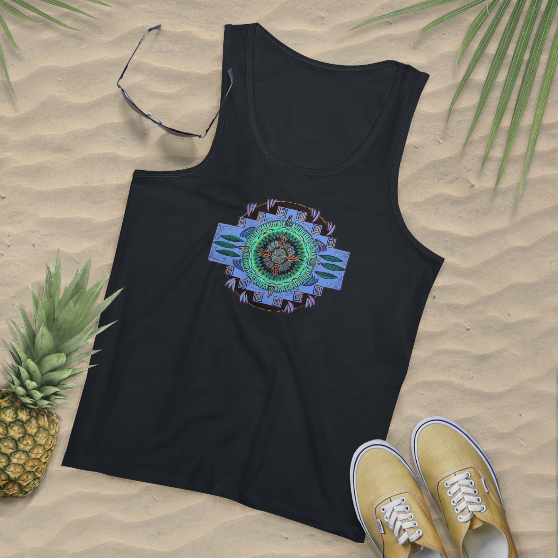 "Plumachakana" Lords Organic Tank Top - Blue Flame Array Black / S Tank Top