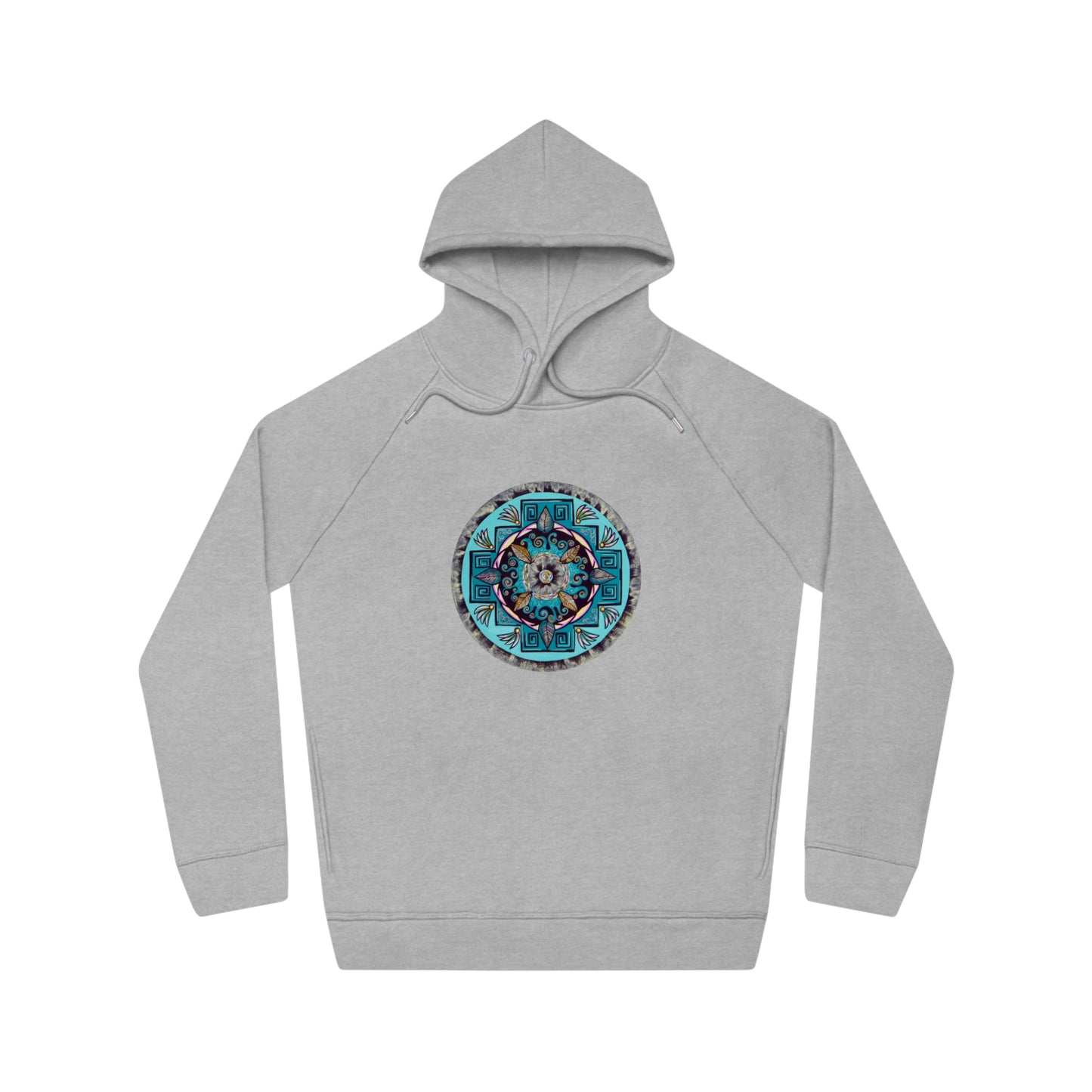 "Hojachakana" Lords & Ladies Organic Sider Hoodie - Blue Flame Array Heather Grey / XS Hoodie