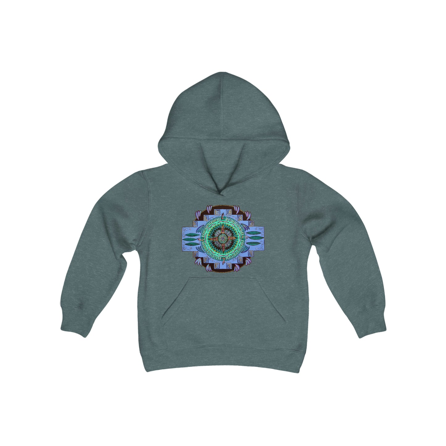 "Plumachakana" Lads & Lasses Hoodie - Blue Flame Array Dark Heather / S Kids clothes