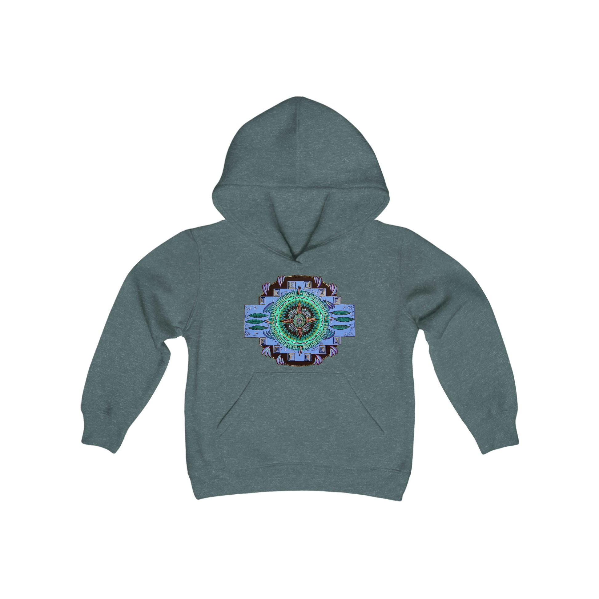 "Plumachakana" Lads & Lasses Hoodie - Blue Flame Array Dark Heather / S Kids clothes