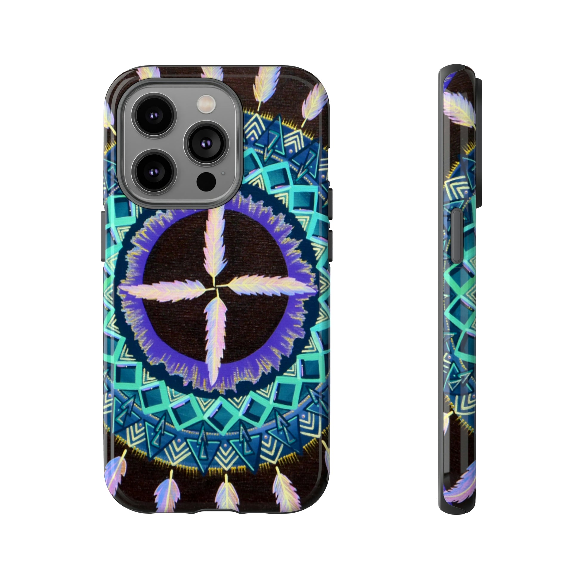 "Cuatro Vientos" Art Phone Armor - Blue Flame Array iPhone 14 Pro / Glossy Phone Case