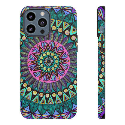 "Mandaladiosa" Art Phone Armor - Blue Flame Array iPhone 13 Pro Max / Matte Phone Case