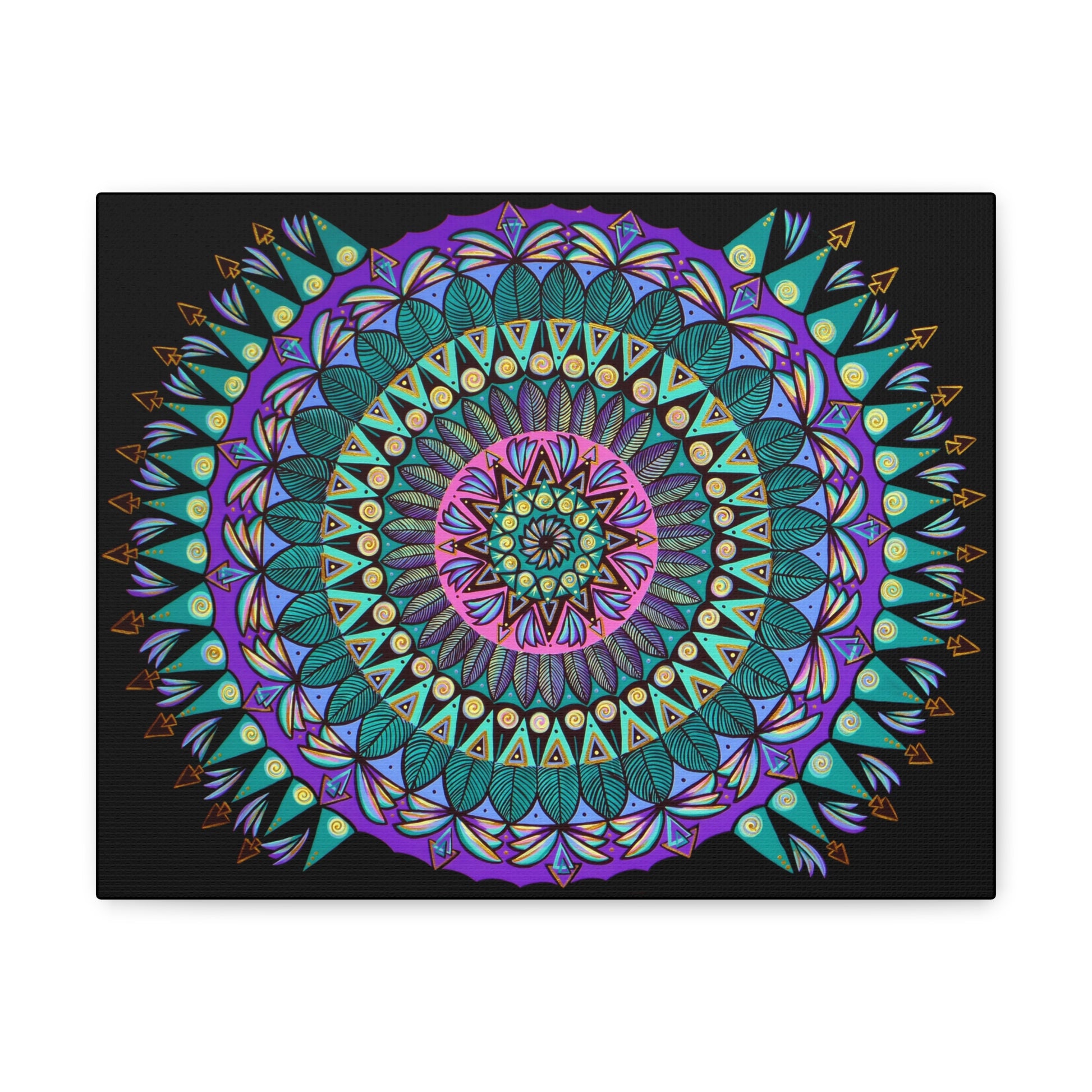 "Mandaladiosa" Canvas Gallery Wraps - Blue Flame Array 14″ x 11″ / Premium Gallery Wraps (1.25″) Canvas