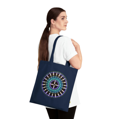 "Cuatro Vientos" Organic Cotton Tote Bag - Blue Flame Array Bags