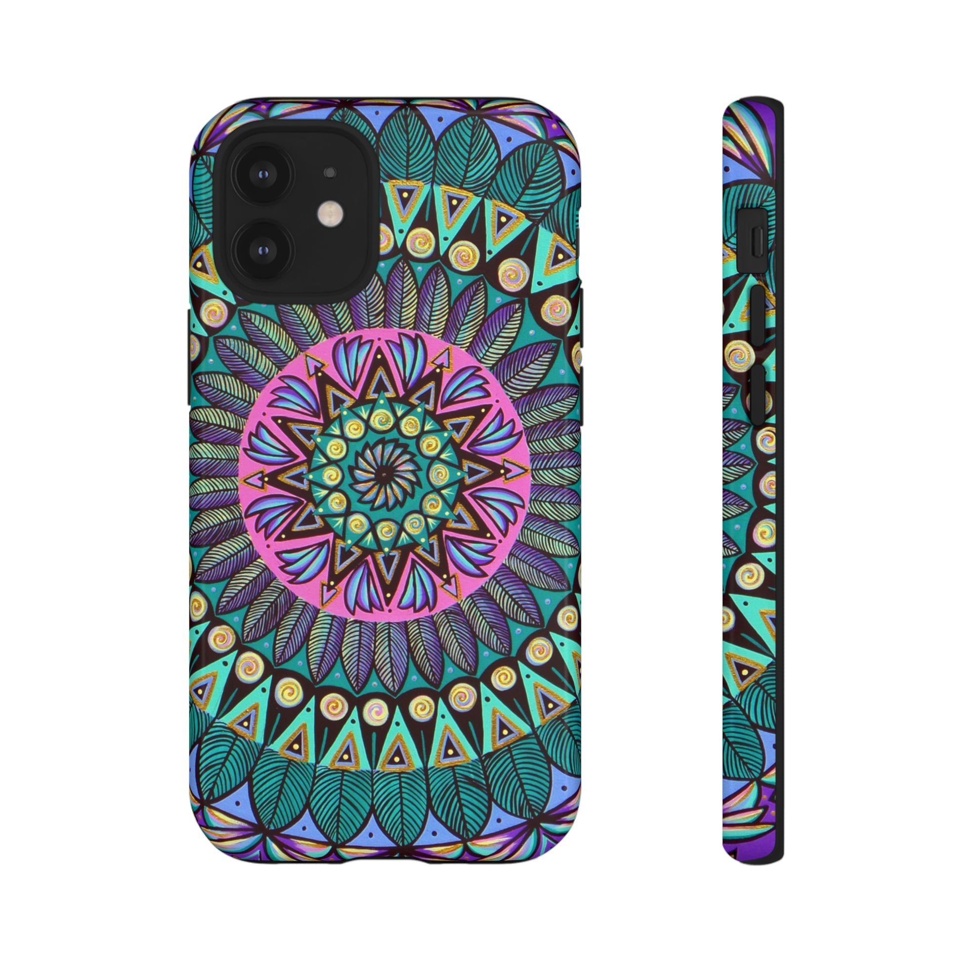 "Mandaladiosa" Art Phone Armor - Blue Flame Array iPhone 12 Mini / Glossy Phone Case