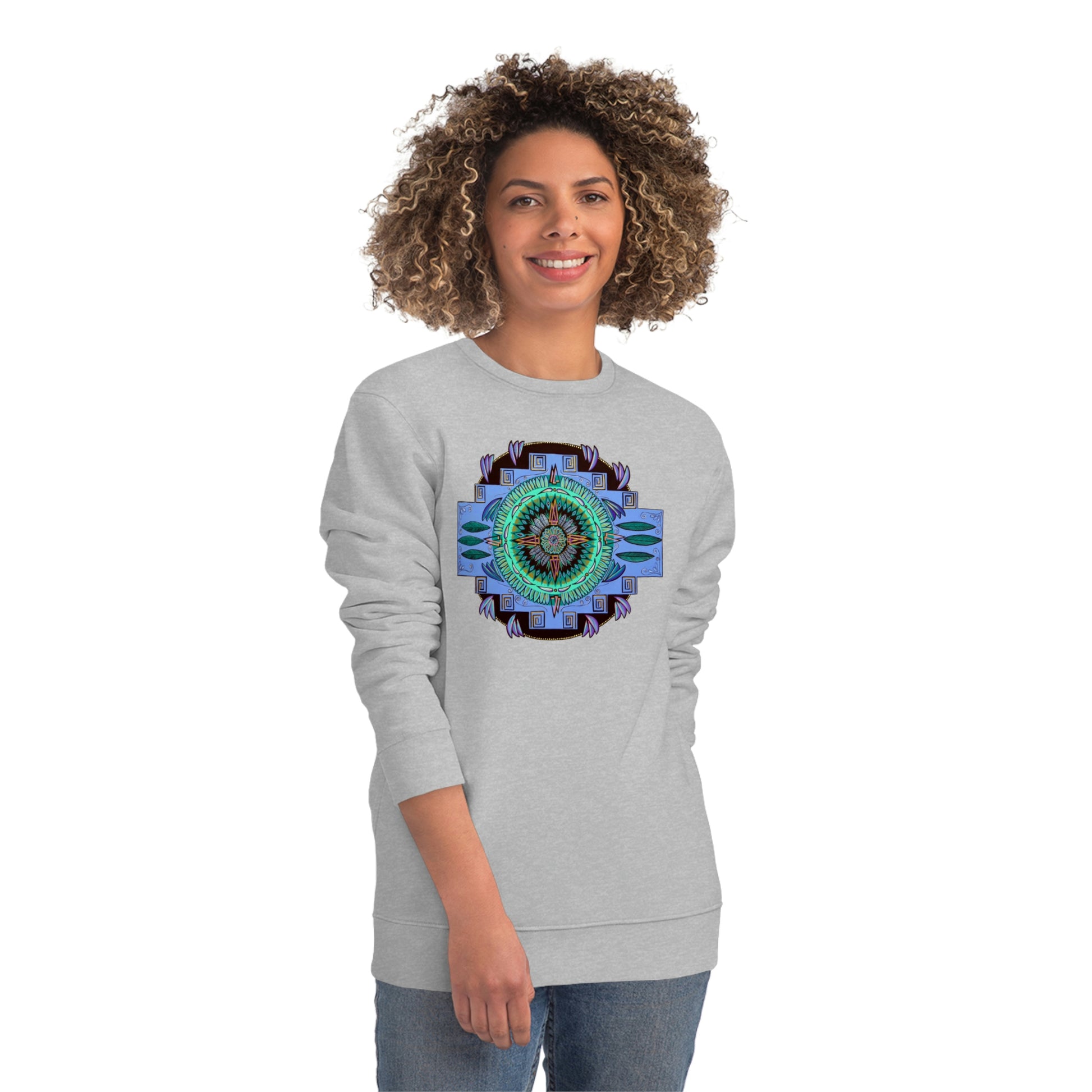 "Plumachakana" Lords & Ladies Organic Sweatshirt - Blue Flame Array Sweatshirt