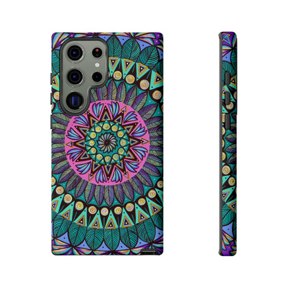 "Mandaladiosa" Art Phone Armor - Blue Flame Array Samsung Galaxy S23 Ultra / Matte Phone Case