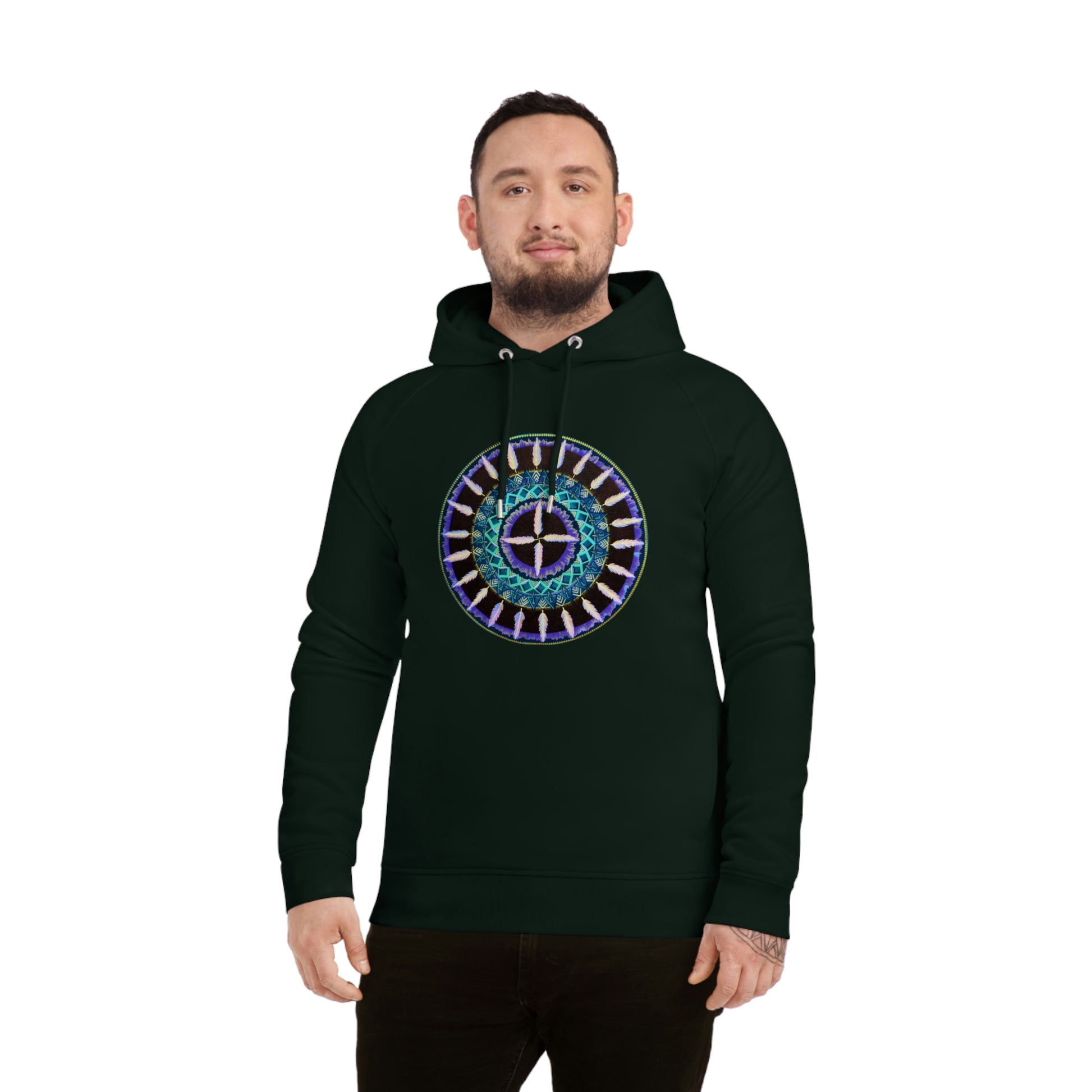 "Cuatro Vientos" Lords & Ladies Organic Sider Hoodie - Blue Flame Array Hoodie