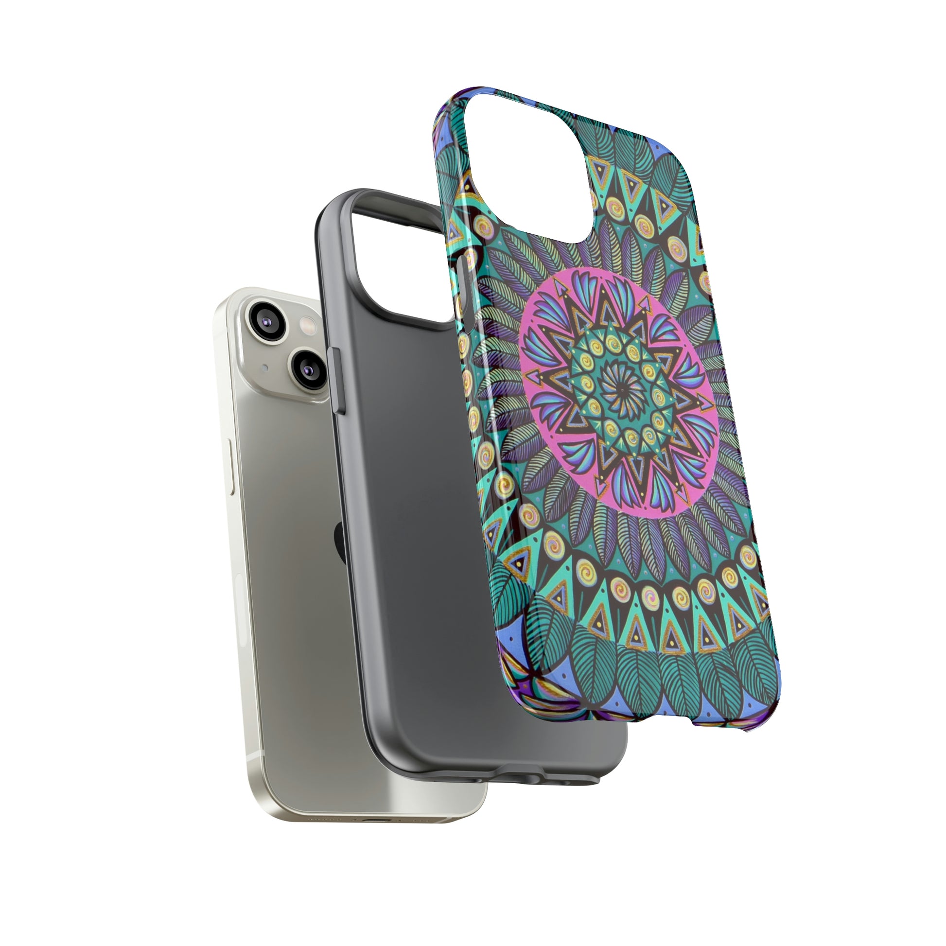 "Mandaladiosa" Art Phone Armor - Blue Flame Array Phone Case