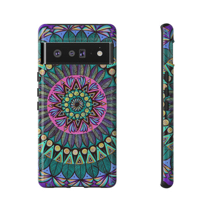 "Mandaladiosa" Art Phone Armor - Blue Flame Array Google Pixel 6 Pro / Glossy Phone Case