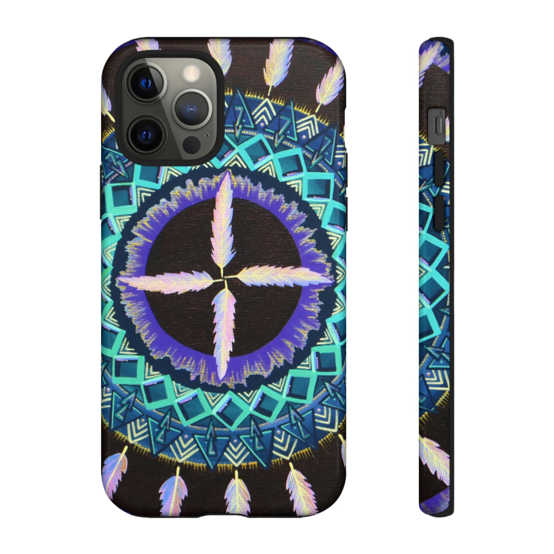 "Cuatro Vientos" Art Phone Armor - Blue Flame Array iPhone 12 Pro / Glossy Phone Case