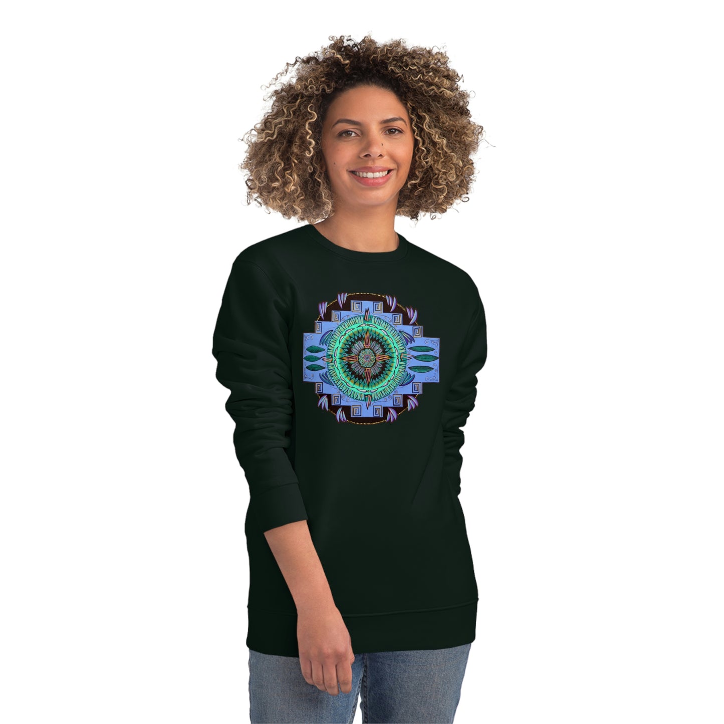 "Plumachakana" Lords & Ladies Organic Sweatshirt - Blue Flame Array Black / 2XS Sweatshirt