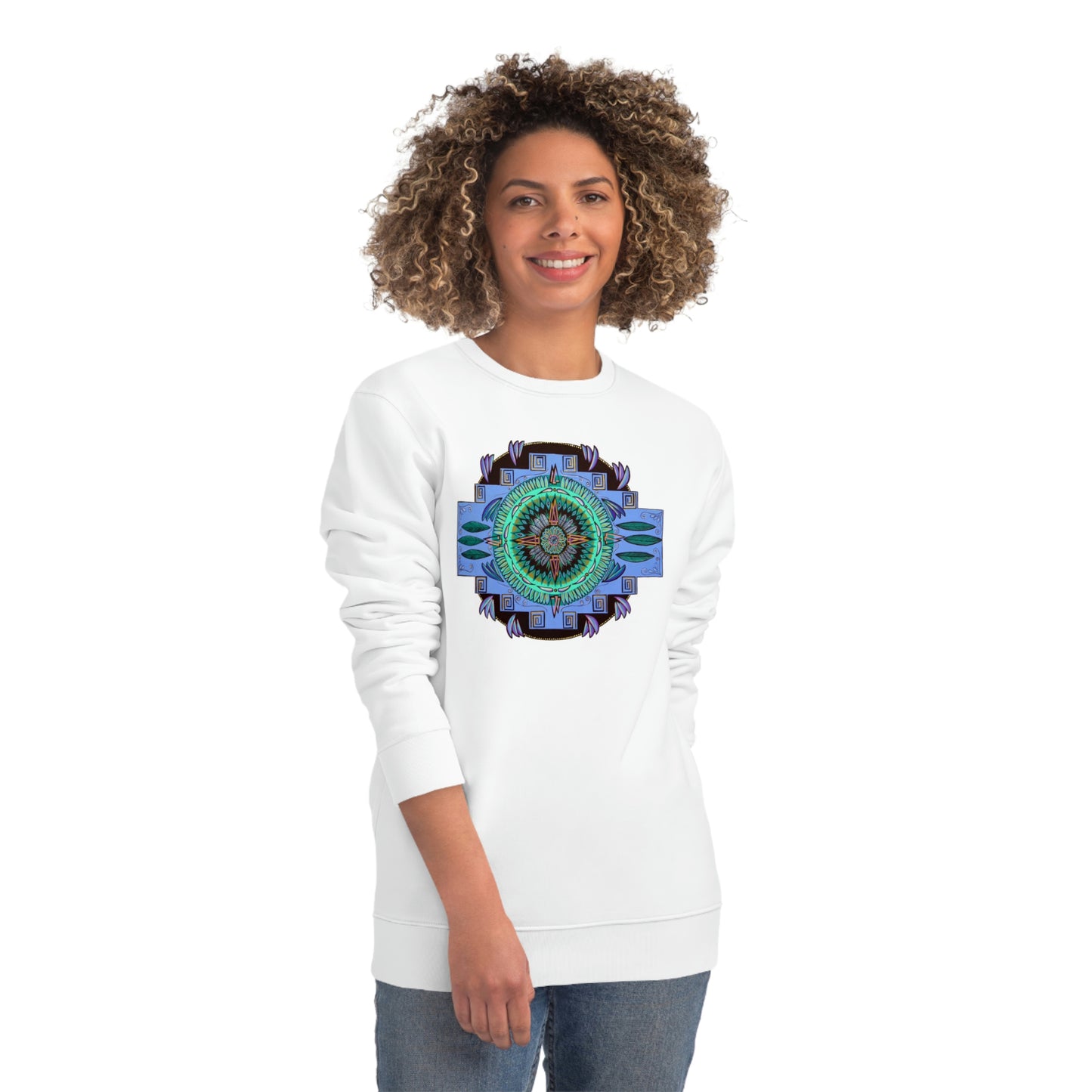 "Plumachakana" Lords & Ladies Organic Sweatshirt - Blue Flame Array Sweatshirt