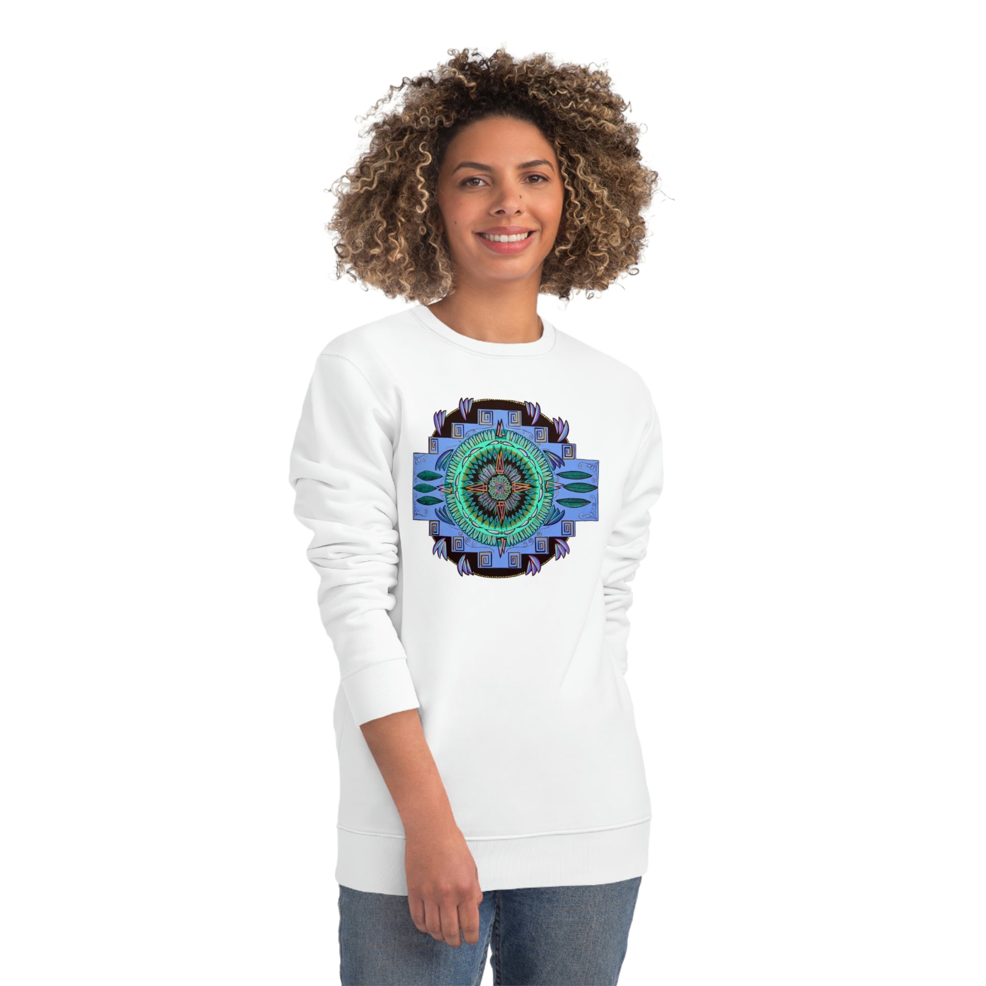 "Plumachakana" Lords & Ladies Organic Sweatshirt - Blue Flame Array Sweatshirt