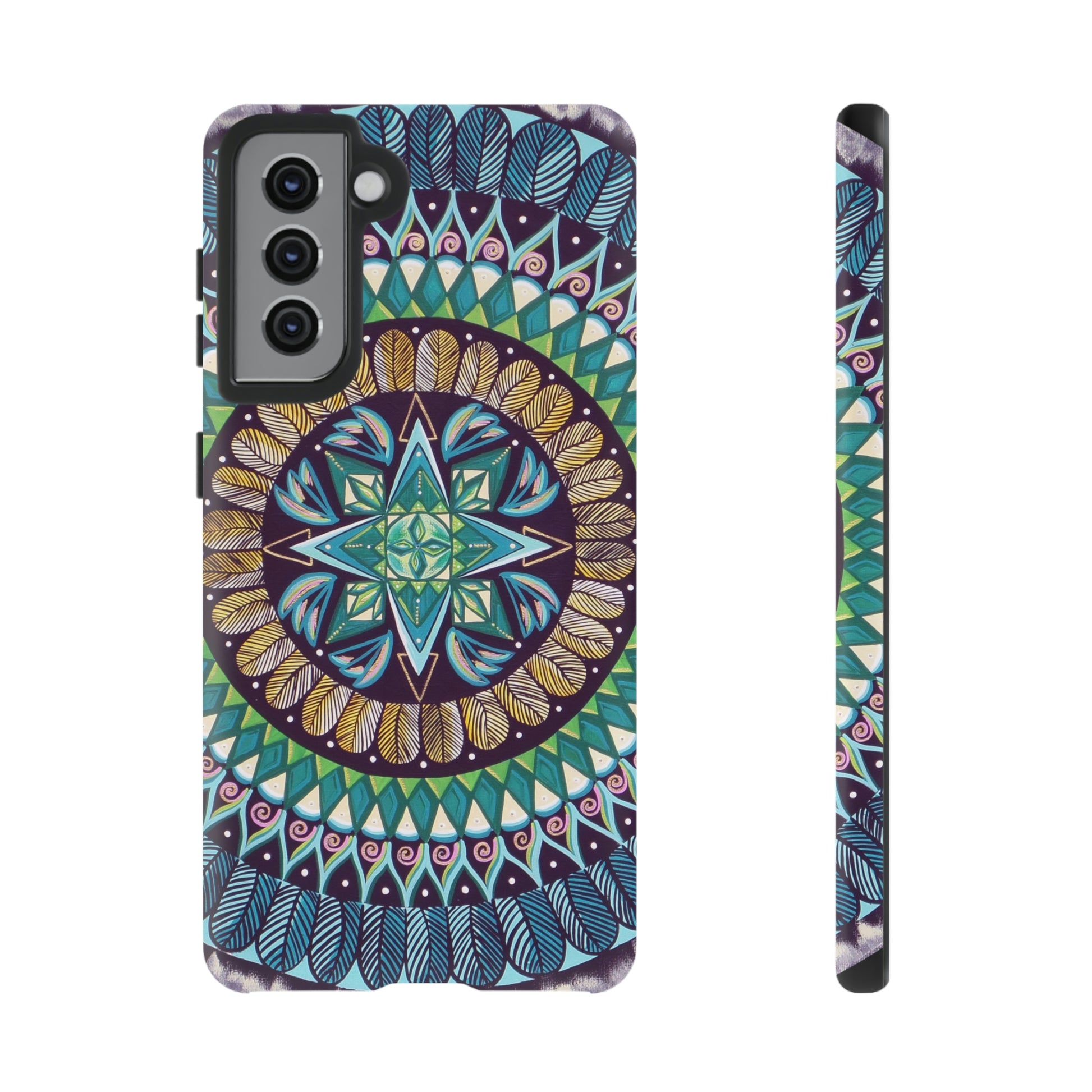 "AquilazurA Kryst'dala" Art Phone Armor - Blue Flame Array Samsung Galaxy S21 / Matte Phone Case