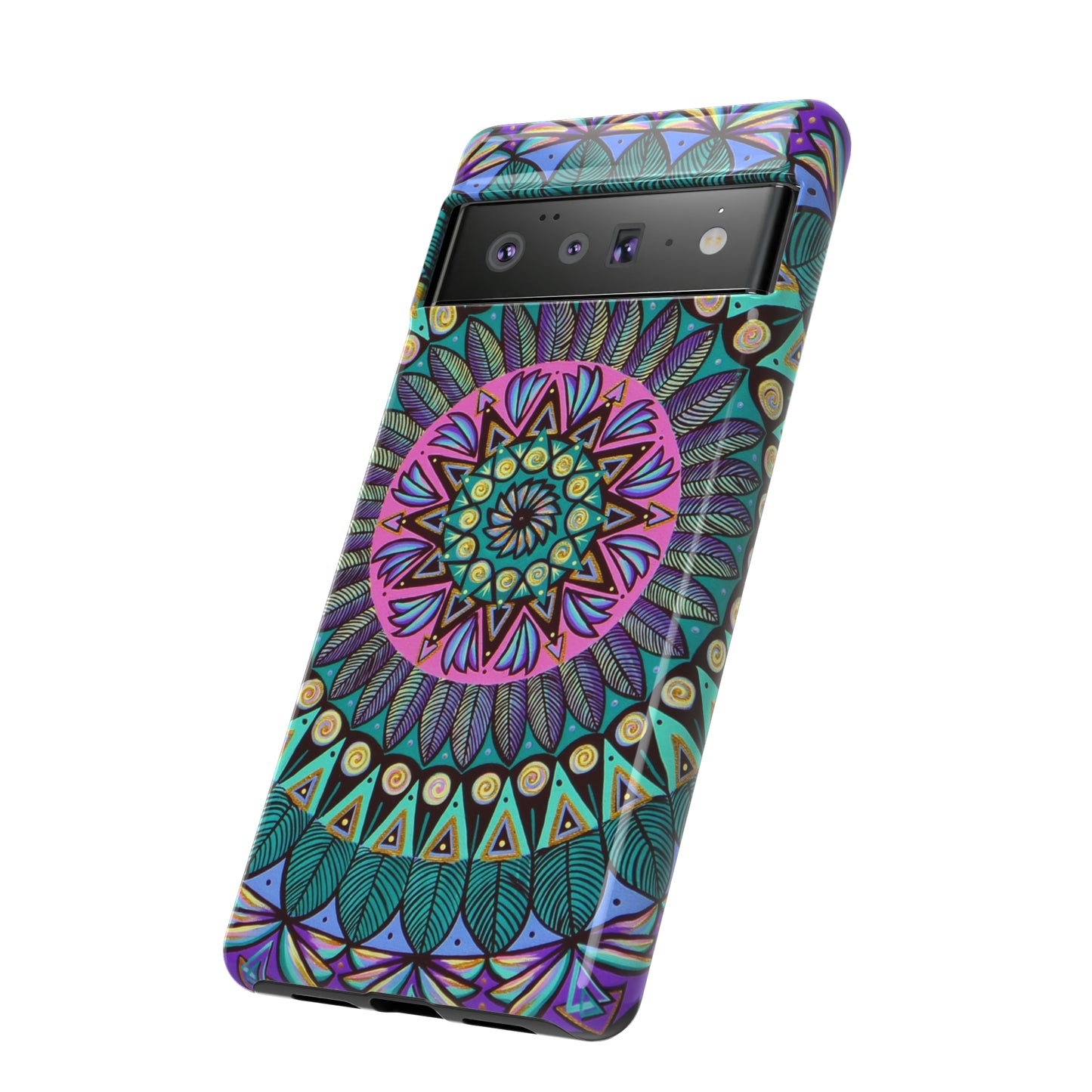 "Mandaladiosa" Art Phone Armor - Blue Flame Array Phone Case