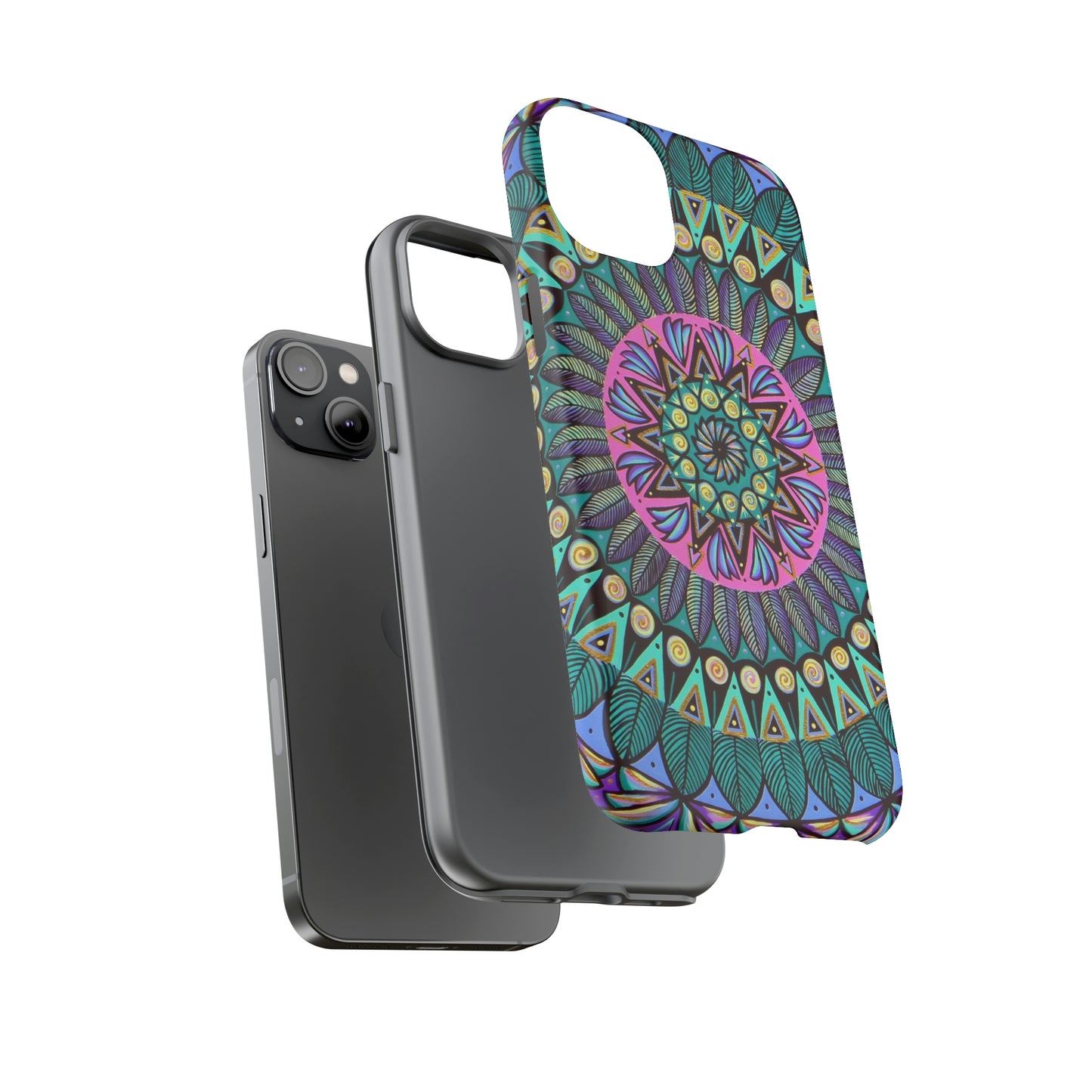 "Mandaladiosa" Art Phone Armor - Blue Flame Array Phone Case