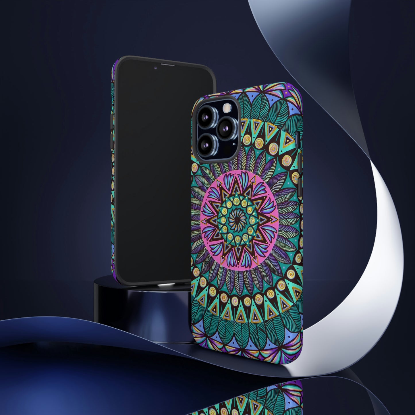 "Mandaladiosa" Art Phone Armor - Blue Flame Array Phone Case