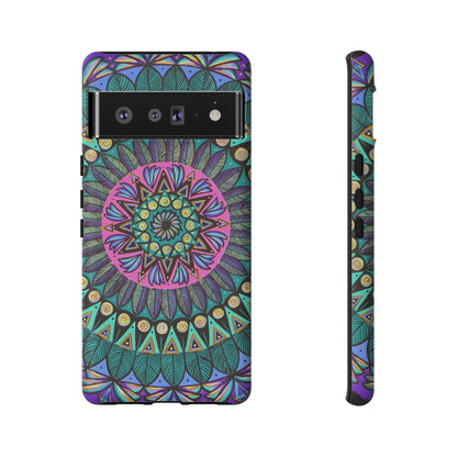 "Mandaladiosa" Art Phone Armor - Blue Flame Array Google Pixel 6 Pro / Matte Phone Case