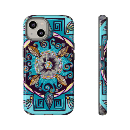 "Hojachakana" Art Phone Armor - Blue Flame Array iPhone 14 / Glossy Phone Case