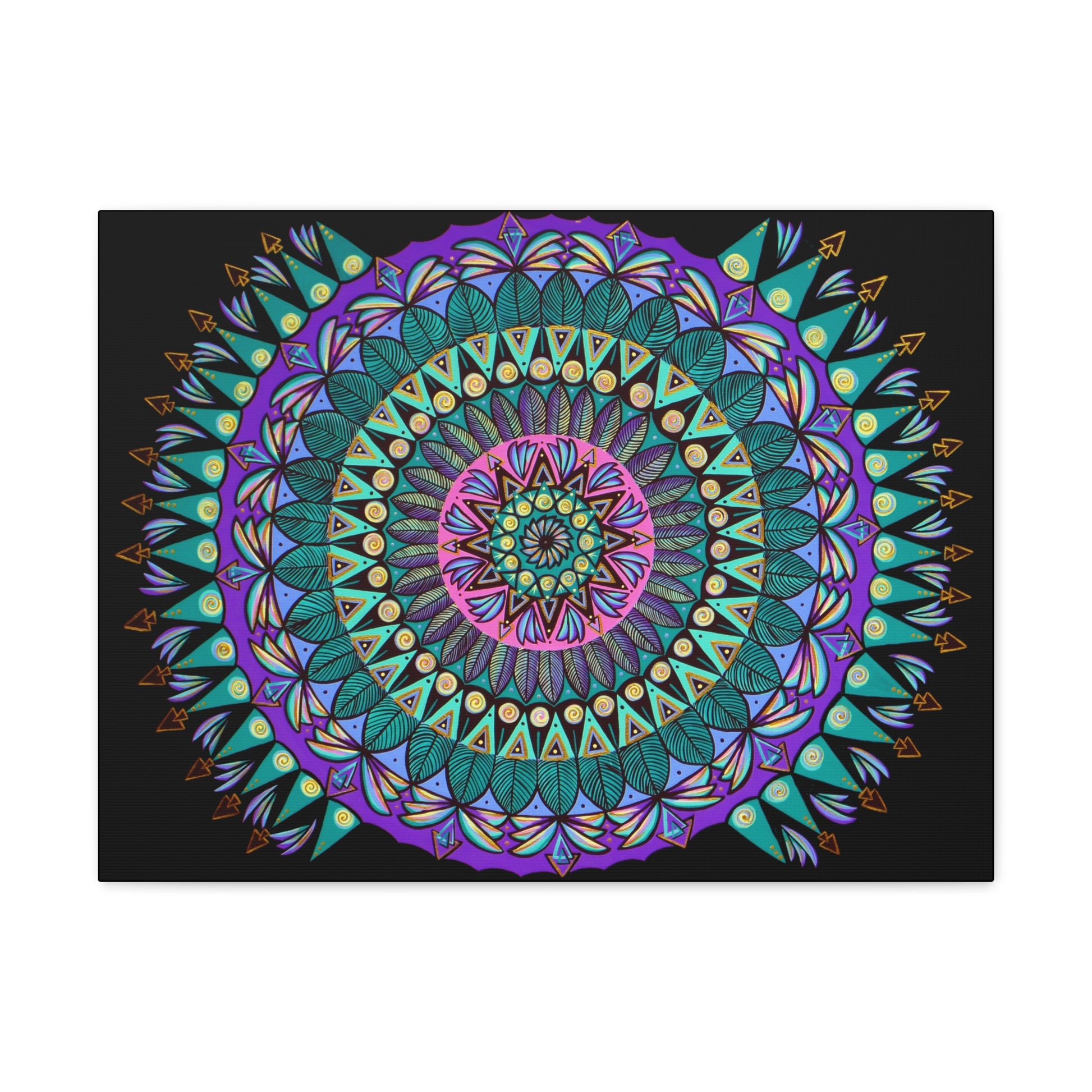 "Mandaladiosa" Canvas Gallery Wraps - Blue Flame Array 24″ x 18″ / Premium Gallery Wraps (1.25″) Canvas