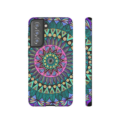 "Mandaladiosa" Art Phone Armor - Blue Flame Array Samsung Galaxy S21 FE / Matte Phone Case