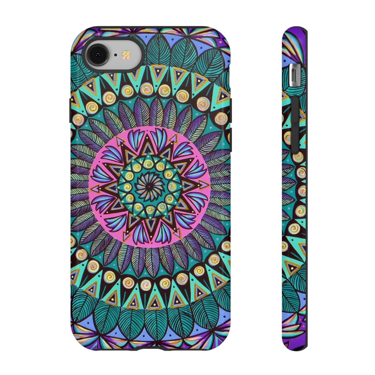 "Mandaladiosa" Art Phone Armor - Blue Flame Array iPhone 8 / Glossy Phone Case