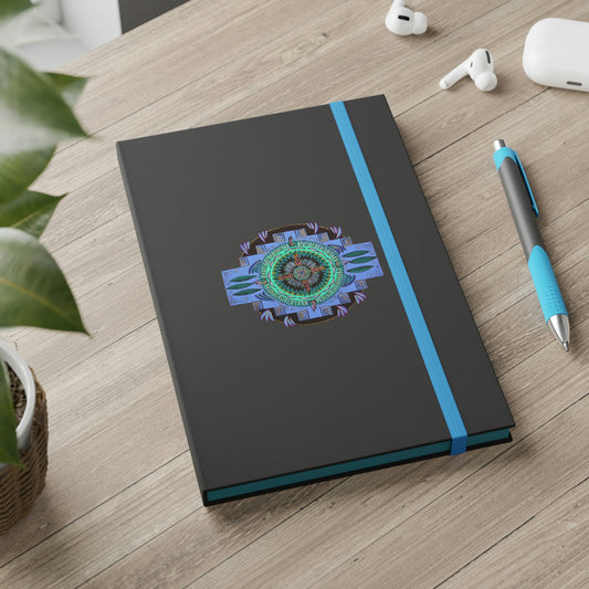 "Plumachakana" Hardcover Journal - Blue Flame Array 5.5" x 8.25" / Blue / Ruled line Paper products