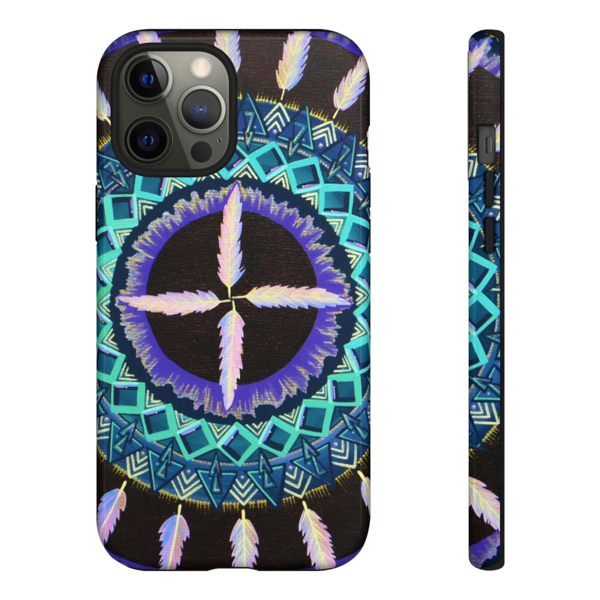 "Cuatro Vientos" Art Phone Armor - Blue Flame Array iPhone 12 Pro Max / Glossy Phone Case