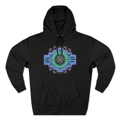 "Plumachakana" Lords & Ladies Pullover Hoodie - Blue Flame Array Black / XS Hoodie