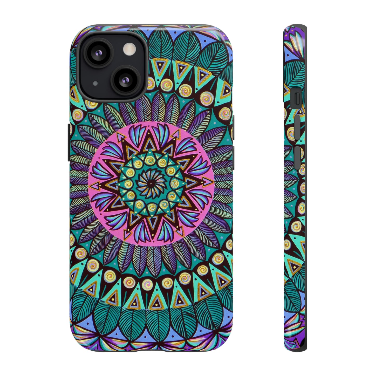 "Mandaladiosa" Art Phone Armor - Blue Flame Array iPhone 13 / Glossy Phone Case