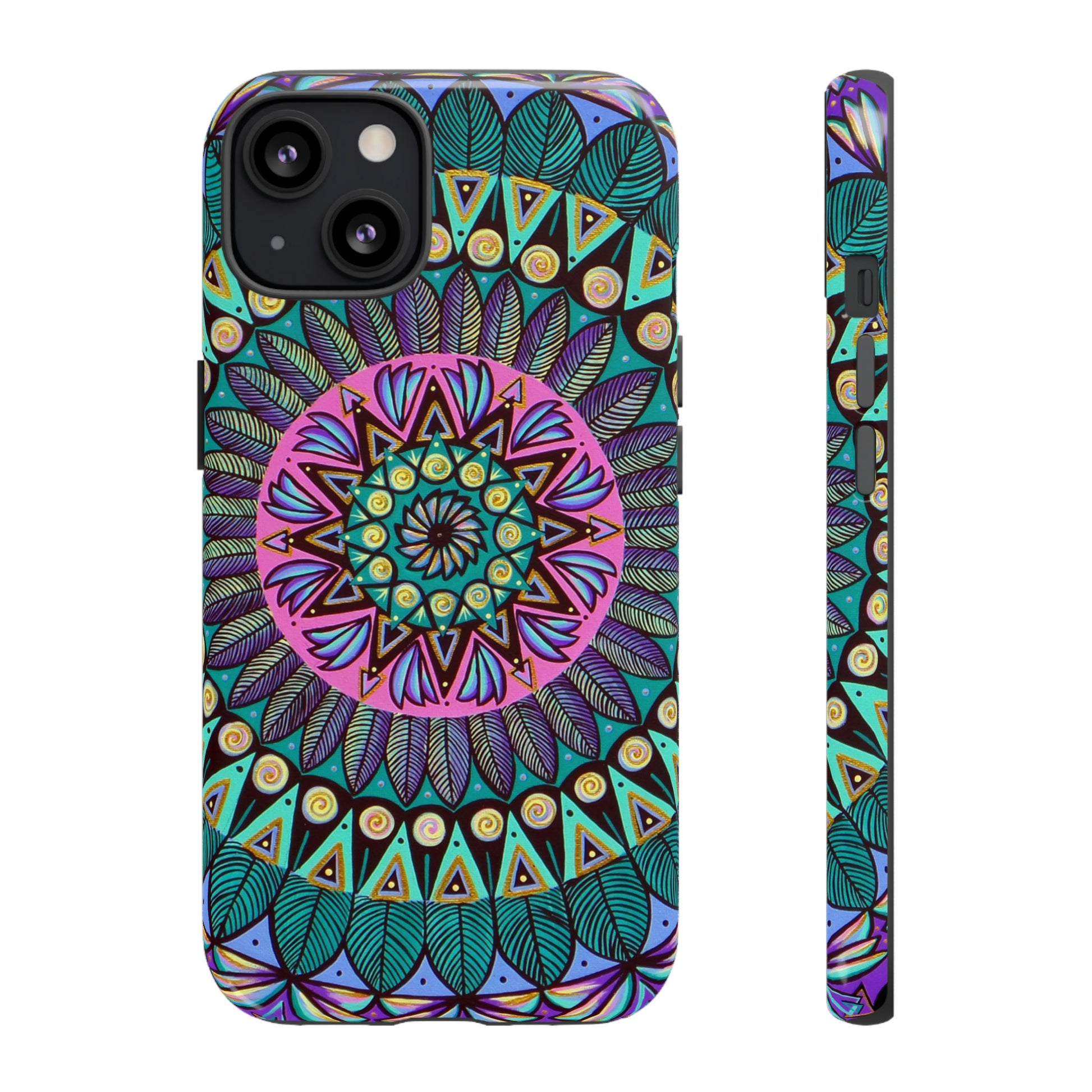 "Mandaladiosa" Art Phone Armor - Blue Flame Array iPhone 13 / Glossy Phone Case