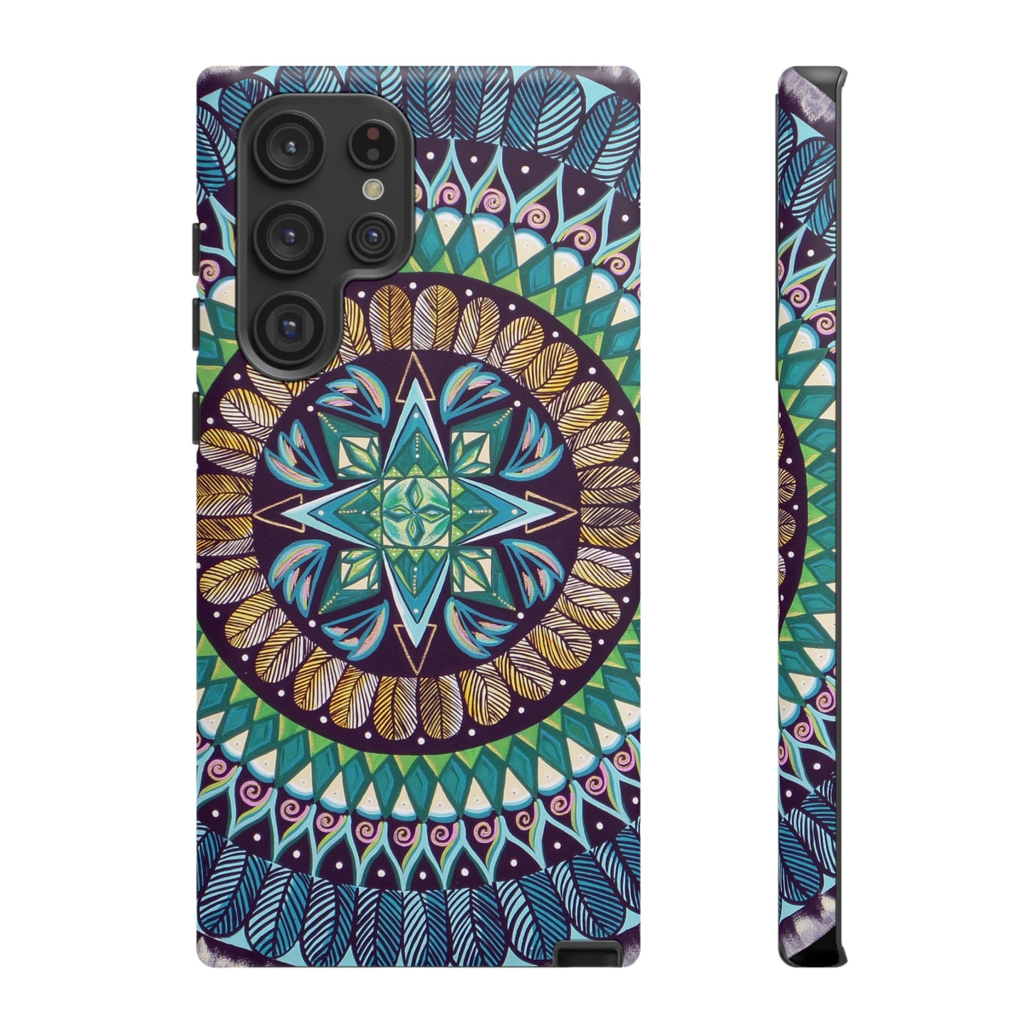 "AquilazurA Kryst'dala" Art Phone Armor - Blue Flame Array Samsung Galaxy S22 Ultra / Matte Phone Case