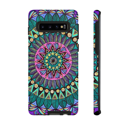 "Mandaladiosa" Art Phone Armor - Blue Flame Array Samsung Galaxy S10 / Glossy Phone Case