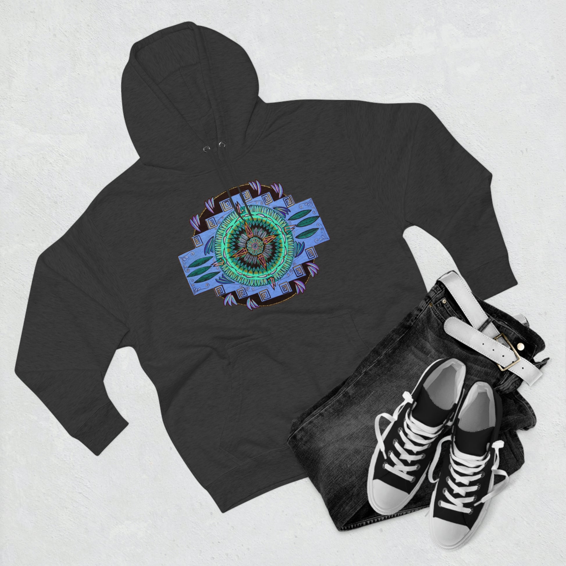 "Plumachakana" Lords & Ladies Pullover Hoodie - Blue Flame Array Hoodie