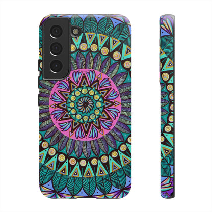 "Mandaladiosa" Art Phone Armor - Blue Flame Array Samsung Galaxy S22 / Matte Phone Case