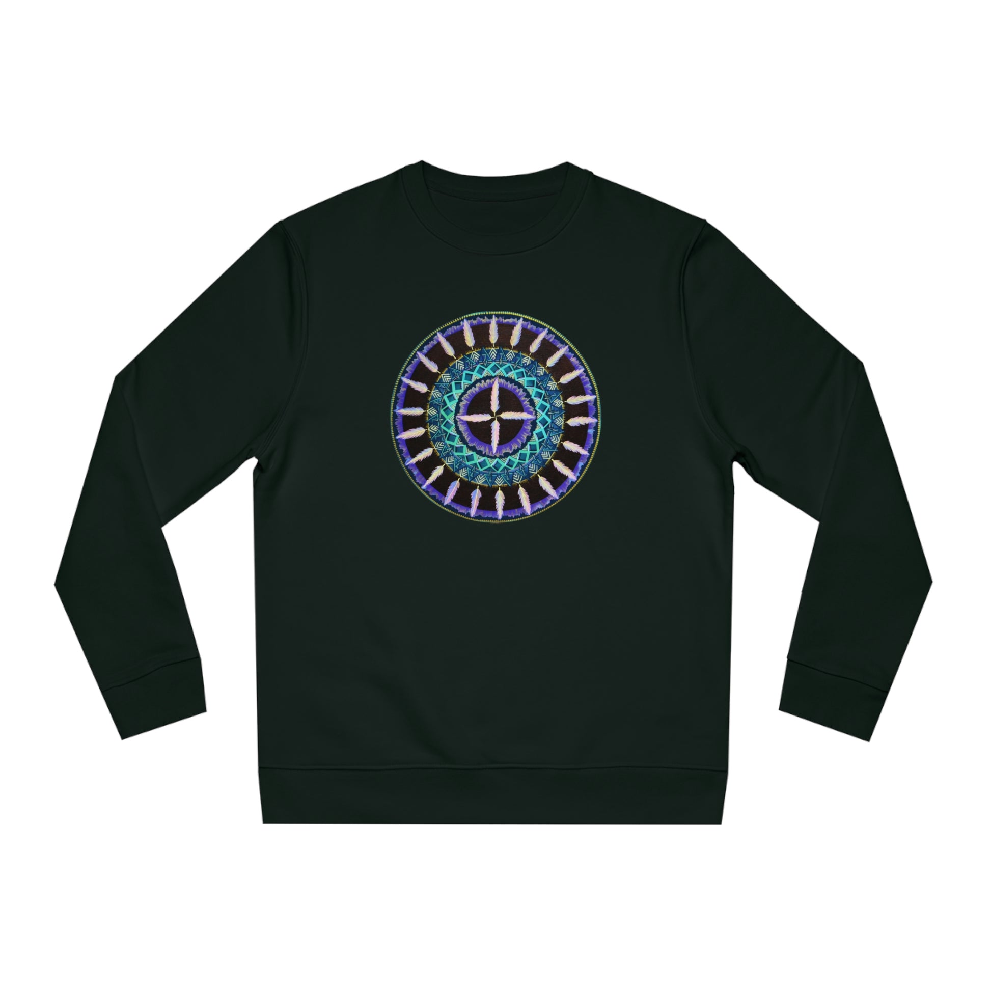 "Cuatro Vientos" Lords & Ladies Organic Sweatshirt - Blue Flame Array Black / 2XS Sweatshirt