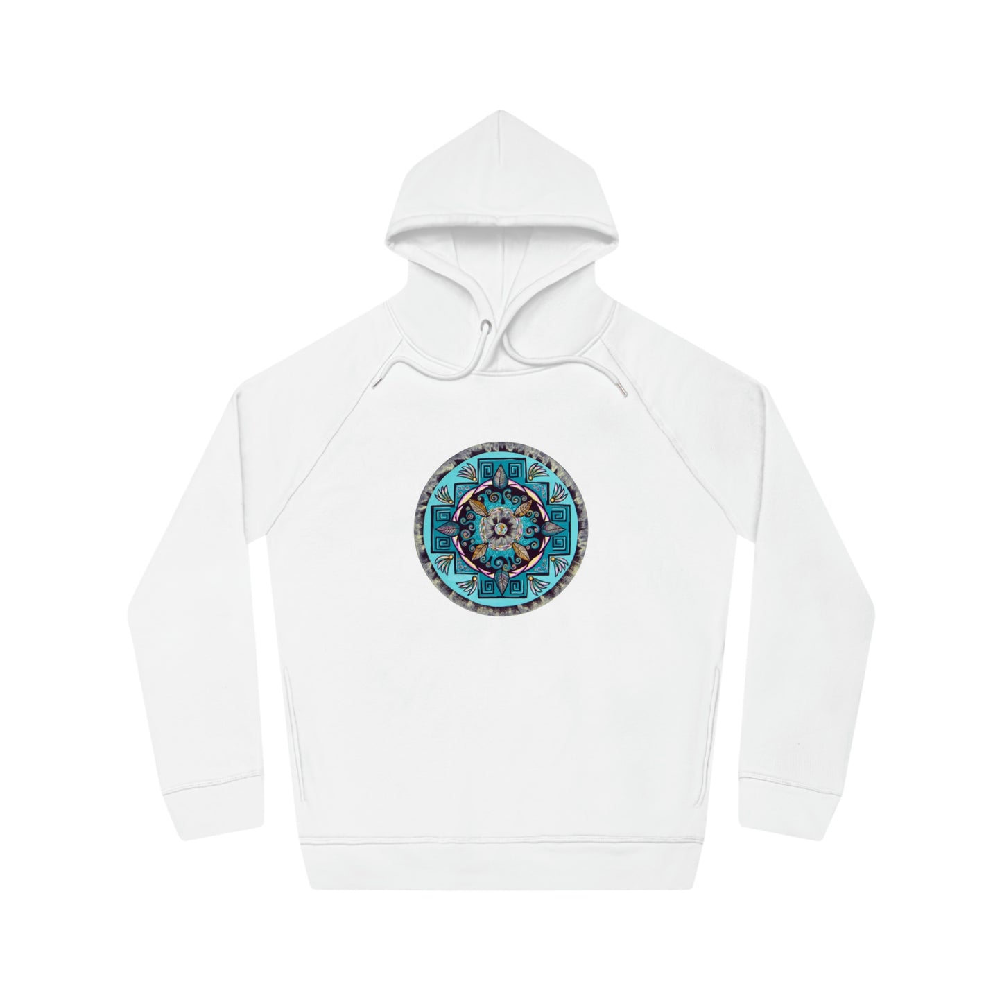 "Hojachakana" Lords & Ladies Organic Sider Hoodie - Blue Flame Array White / XS Hoodie