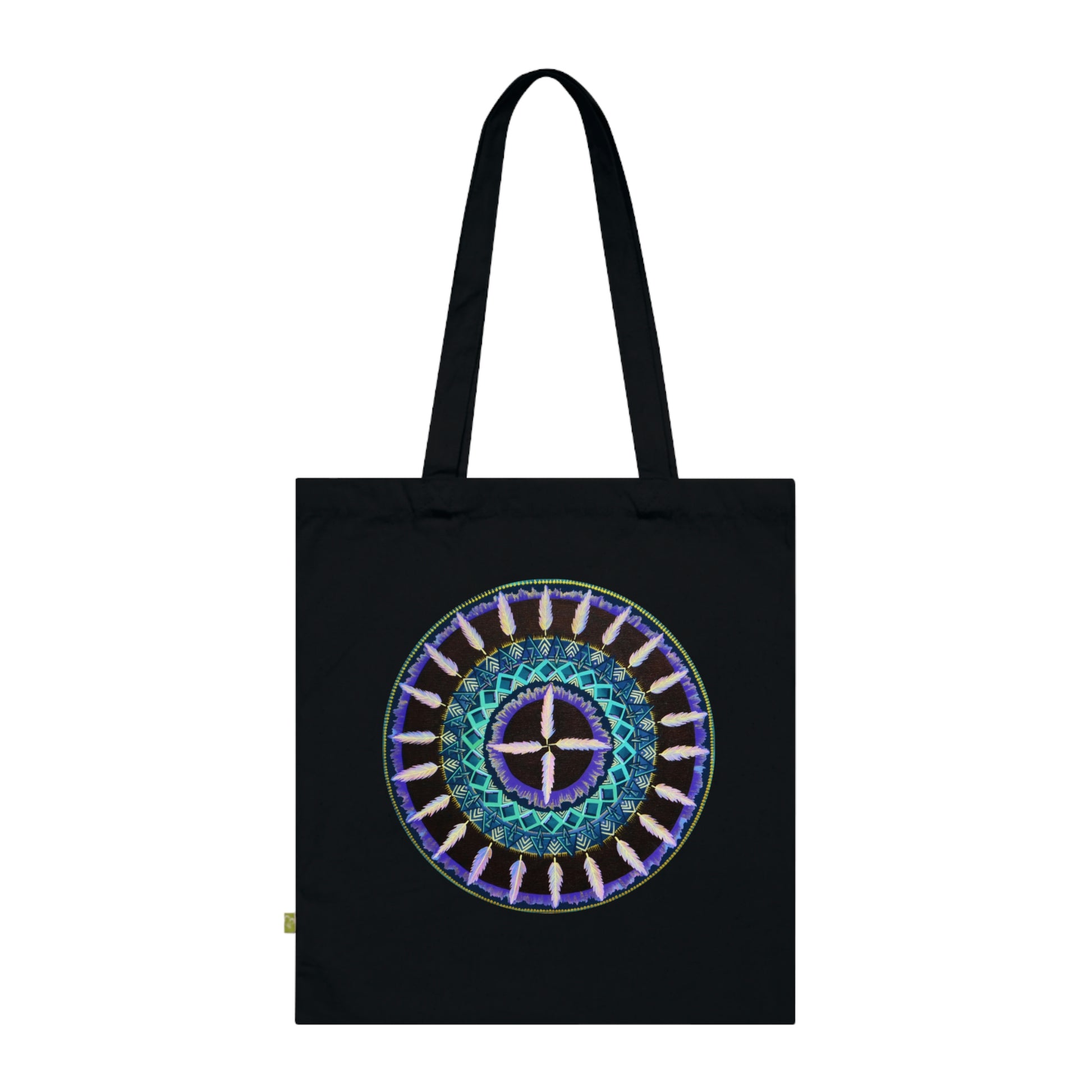 "Cuatro Vientos" Organic Cotton Tote Bag - Blue Flame Array Black / 15" x 16.5" Bags