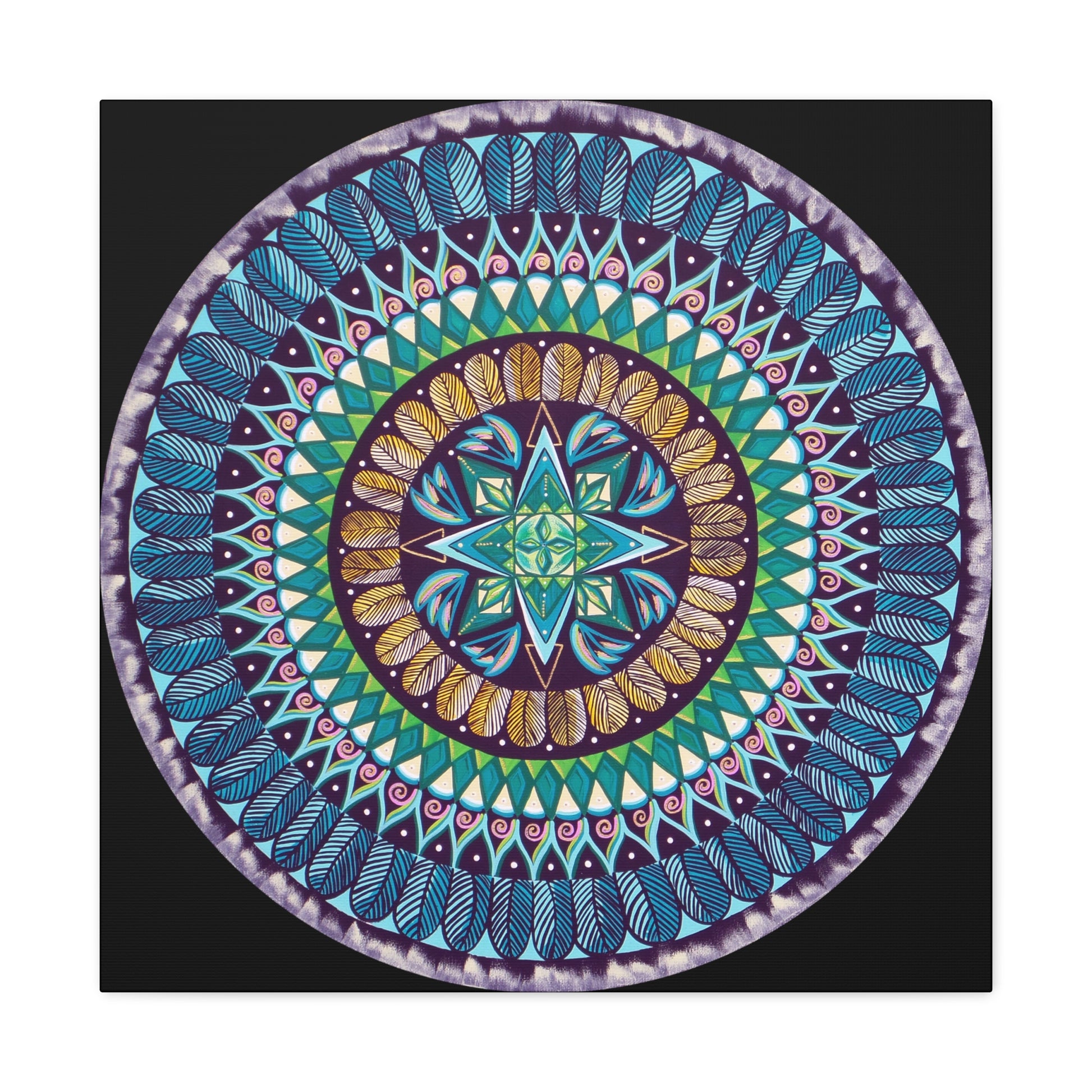 "AquilazurA Kryst'dala" Canvas Gallery Wraps - Blue Flame Array 24″ x 24″ (Square) / Premium Gallery Wraps (1.25″) Canvas