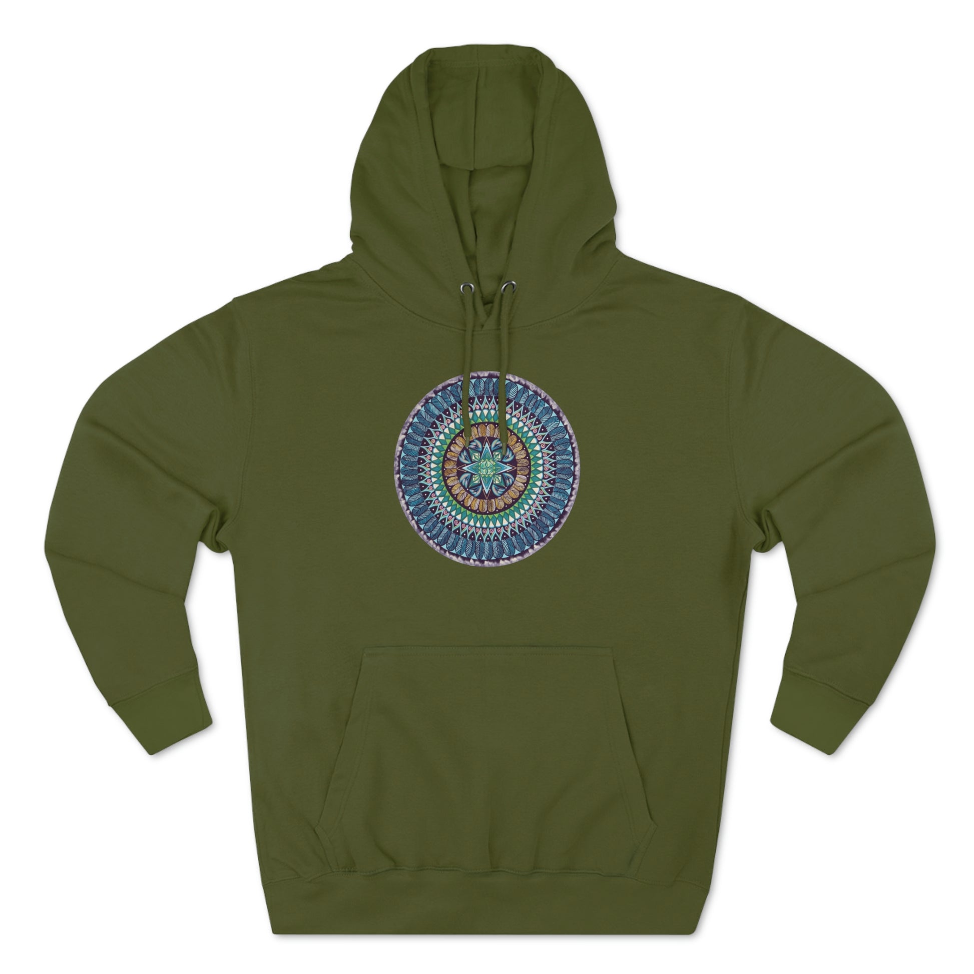 "AquilazurA Kryst'dala" Lords & Ladies Pullover Hoodie - Blue Flame Array Army Green / S Hoodie