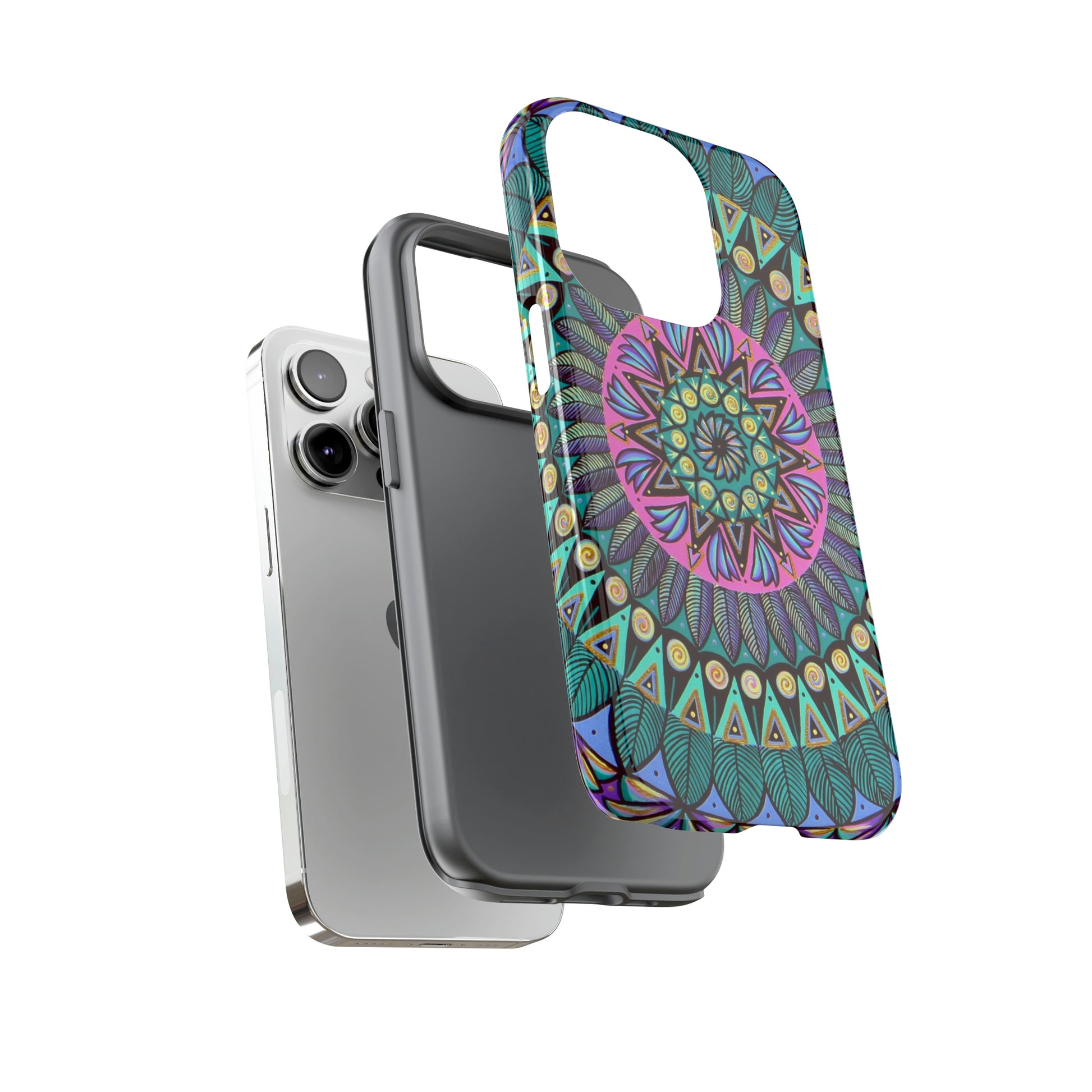 "Mandaladiosa" Art Phone Armor - Blue Flame Array Phone Case