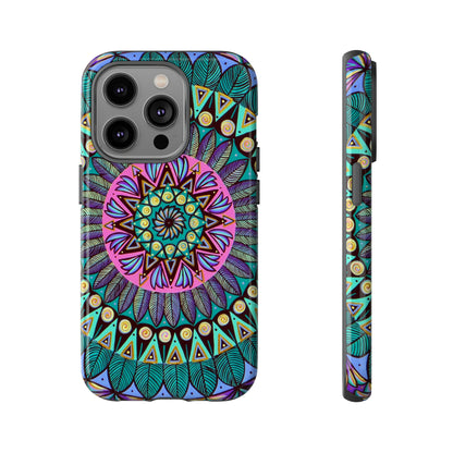 "Mandaladiosa" Art Phone Armor - Blue Flame Array iPhone 14 Pro / Glossy Phone Case