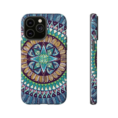 "AquilazurA Kryst'dala" Art Phone Armor - Blue Flame Array iPhone 14 Pro Max / Glossy Phone Case