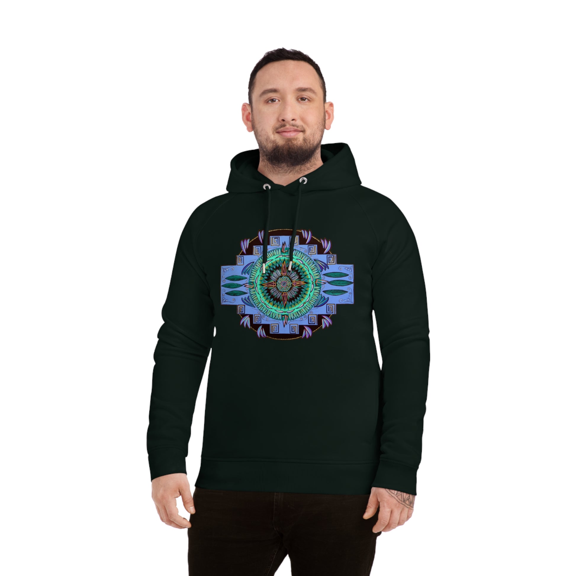 "Plumachakana" Lords & Ladies Organic Sider Hoodie - Blue Flame Array Hoodie