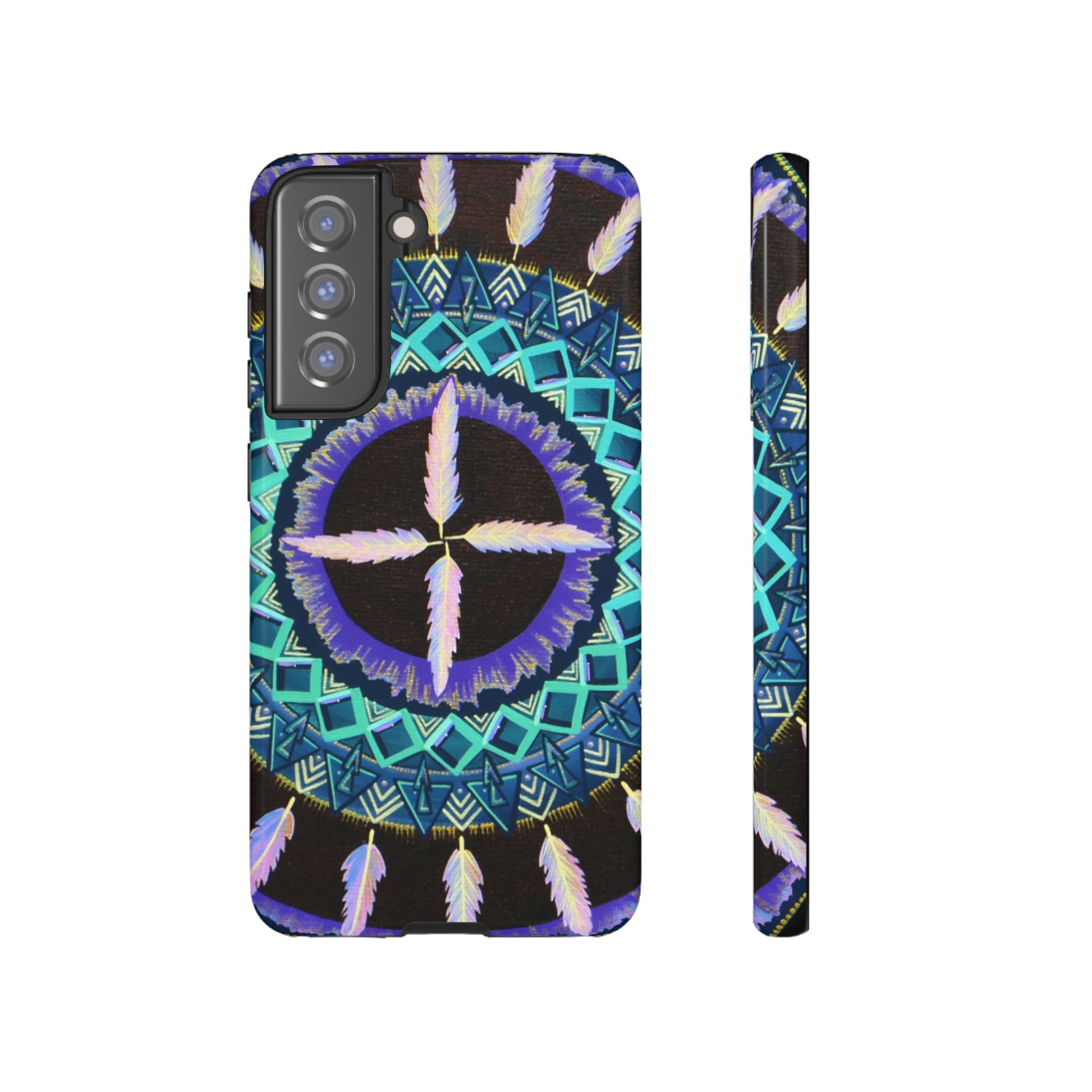 "Cuatro Vientos" Art Phone Armor - Blue Flame Array Samsung Galaxy S21 FE / Glossy Phone Case