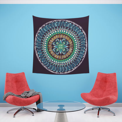 "AquilazurA Kryst'dala" Wall Tapestry - Blue Flame Array Home Decor