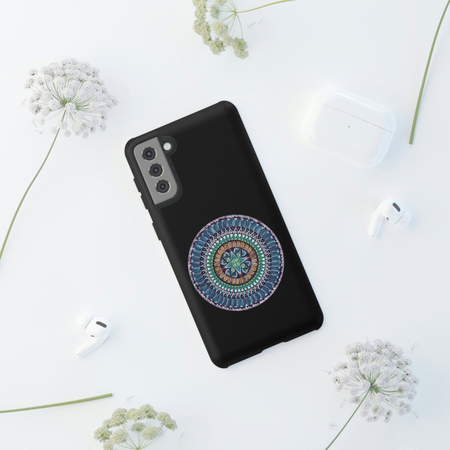 "AquilazurA Kryst'dala" Art Phone Armor - Blue Flame Array Phone Case